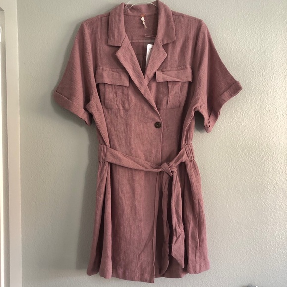 SOLD✨FREE PEOPLE Clementine Tie Wrap Purple Ash Dress - Picture 4 of 5